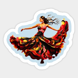 The beautiful flamenco dancer Sticker